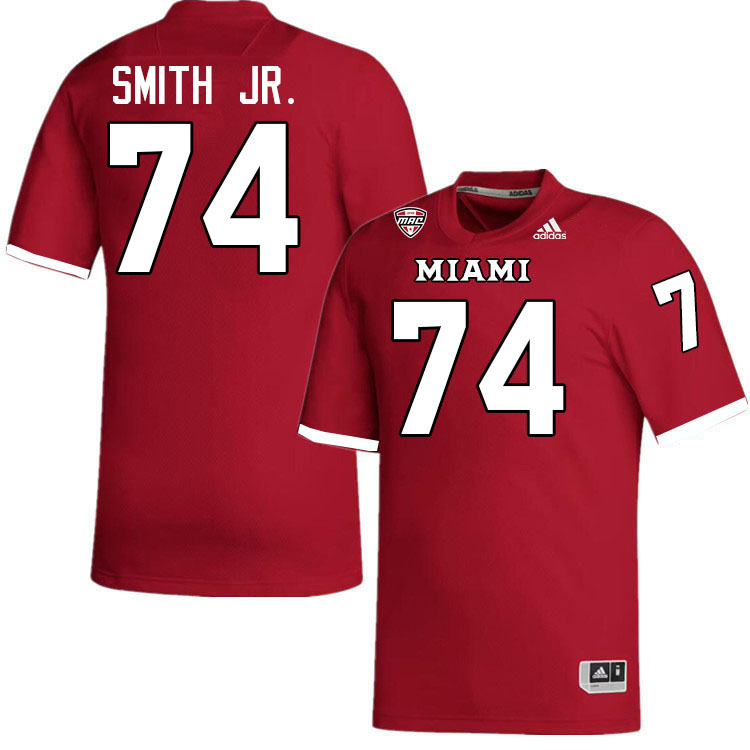 Miami University Redhawks #74 Gregory Smith Jr. College Football Jerseys Stitched-Red